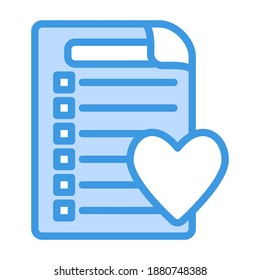 Wish list icon vector illustration in blue style for any projects, use for website mobile app presentation