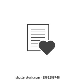 Wish list icon vector icon on white isolated background.