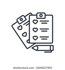 wish list icons isolated on White Background. Flat style design