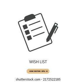 wish list icons  symbol vector elements for infographic web