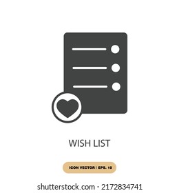 wish list icons  symbol vector elements for infographic web