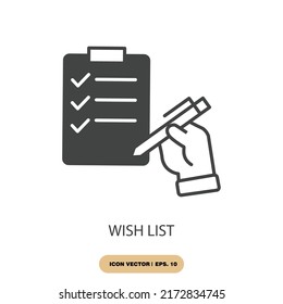 wish list icons  symbol vector elements for infographic web