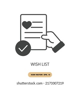 wish list icons  symbol vector elements for infographic web