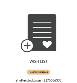 wish list icons  symbol vector elements for infographic web