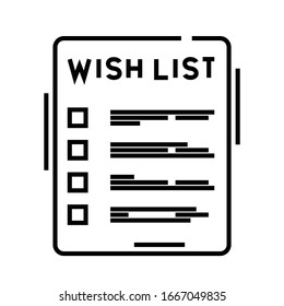 Wish list line icon, concept sign, outline vector illustration, linear symbol.