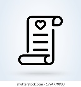 Wish list linear style. wishlist line icon. vector Illustration favorite wishlist.