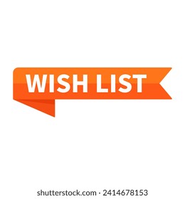 Lista De Deseos Forma De Rectángulo De Cinta Naranja Para Información Detalle Promoción Comercial Medios Sociales
