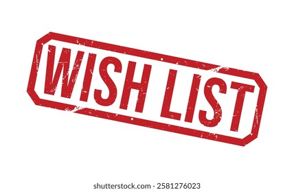 WISH LIST rubber stamp on white background. WISH LIST Stamp.