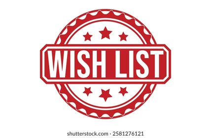 WISH LIST rubber stamp on white background. WISH LIST Stamp.