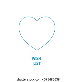 Wish List vector icon with heart sign