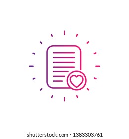 Wish list vector line icon
