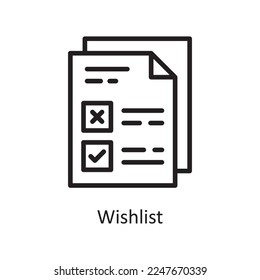 Wish list  Vector Outline Icon Design illustration. Product Management Symbol on White background EPS 10 File
