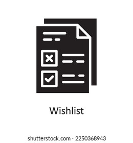 Wish list  Vector Solid Icon Design illustration. Product Management Symbol on White background EPS 10 File