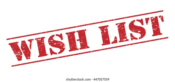 wish list vector stamp on white background
