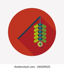 " Wish spring comes" Chinese firecrackers flat icon, eps10
