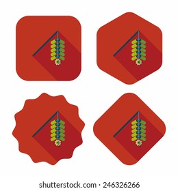 " Wish spring comes" Chinese firecrackers flat icon, eps10
