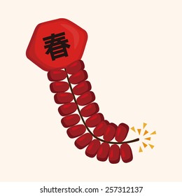 " Wish spring comes" Chinese firecrackers theme elements