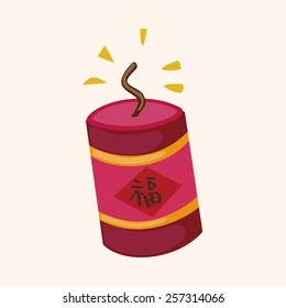 " Wish spring comes" Chinese firecrackers theme elements