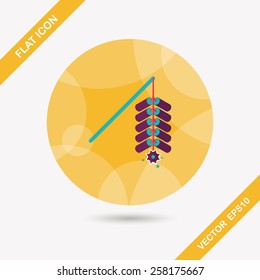 "Wish spring comes" Chinese firecrackers flat icon, eps10