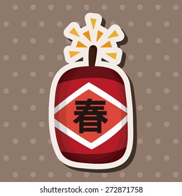 " Wish spring comes" Chinese firecrackers theme elements
