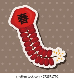 " Wish spring comes" Chinese firecrackers theme elements