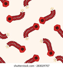 " Wish spring comes" Chinese firecrackers ,seamless pattern