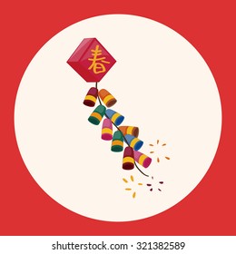 " Wish spring comes" Chinese firecrackers theme elements