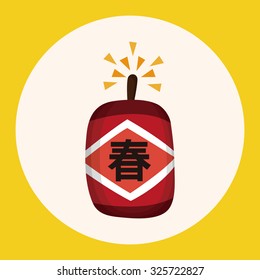 " Wish spring comes" Chinese firecrackers theme elements