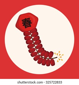 " Wish spring comes" Chinese firecrackers theme elements