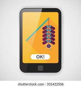 " Wish spring comes" Chinese firecrackers flat icon, eps10