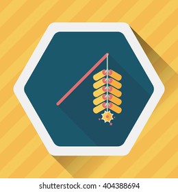 " Wish spring comes" Chinese firecrackers flat icon, eps10