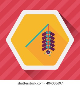 " Wish spring comes" Chinese firecrackers flat icon, eps10