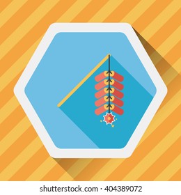 " Wish spring comes" Chinese firecrackers flat icon, eps10
