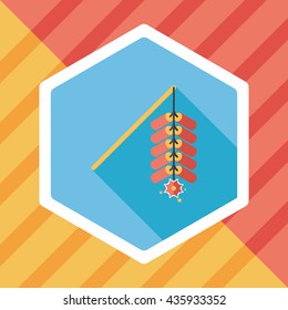 " Wish spring comes" Chinese firecrackers flat icon, eps10