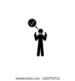 wish, thinking icon. Element of man negative character icon for mobile concept and web apps. Detailed wish, thinking icon can be used for web and mobile