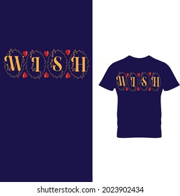 Tipografía de deseo, diseño de camisetas Eps