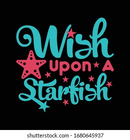 Deseo En Una Ilustración De Vector Impreso De Starfish