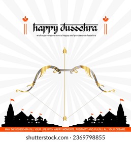 Wish you all a very happy dussehra banner design template.