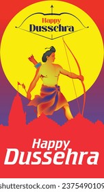 Wish you all a very happy dussehra banner design template, good ram.