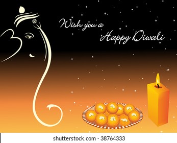 wish you a happy diwali card, vector wallpaper