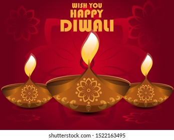 wish you happy Diwali illustration in vector file 