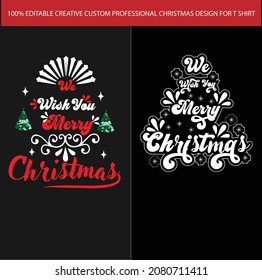 Wish you merry christmas design for t shirt lover