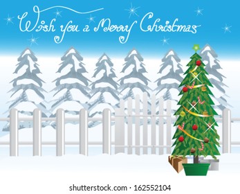 Wish you a merry Christmas font suitable for xmas card