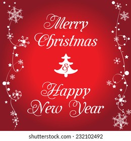 I Wish You A Merry Christmas And Happy New Year Christmas Background With Typography. Vector illustration