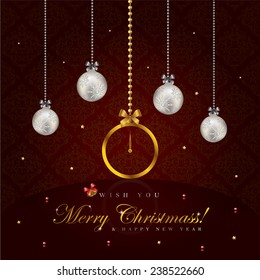 I Wish You A Merry Christmas & Happy New Year Christmas background.