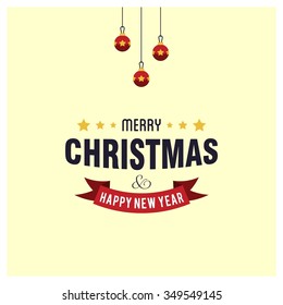 I Wish You A Merry Christmas And Happy New Year Vintage Christmas Background With Typography