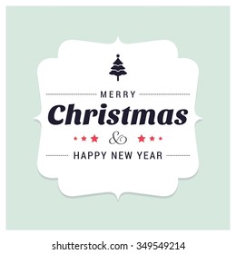 I Wish You A Merry Christmas And Happy New Year Vintage Christmas Background With Typography