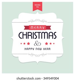 I Wish You A Merry Christmas And Happy New Year Vintage Christmas Background With Typography