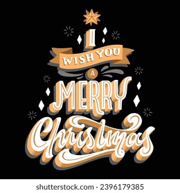 Wish you merry christmas illustrations with patches for t-shirts and other uses