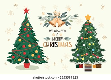 Wish You A Merry Christmas with Christmas Tree